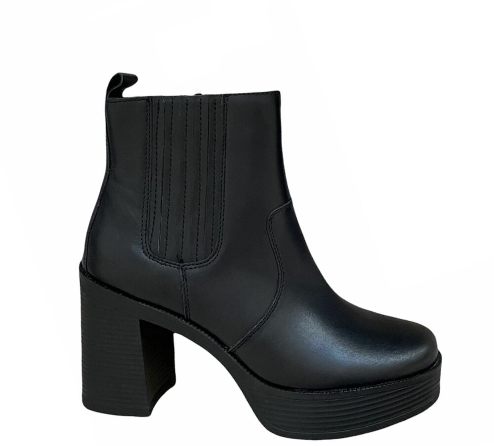 House of Harlow 1960 Hawthorne Ankle Boots Womens 10M Black Leather Chunky Heel